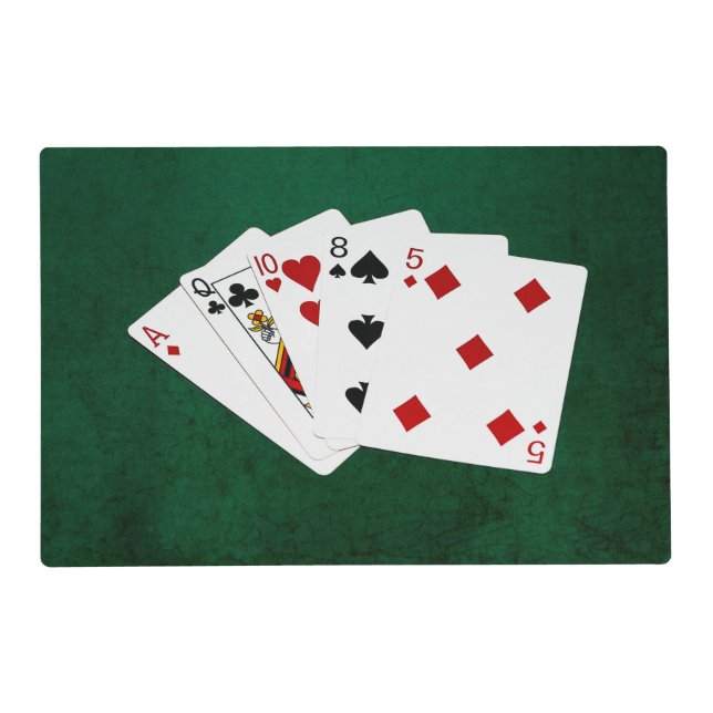 Poker Hands - High Card - Ace Placemat (Front)