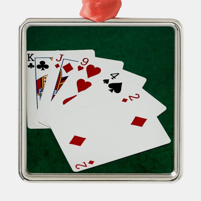 Poker Hands - High Card - King Metal Ornament (Front)