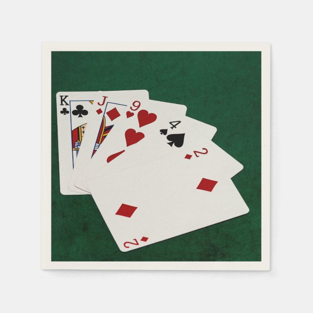 Poker Hands - High Card - King Paper Napkins (Front)