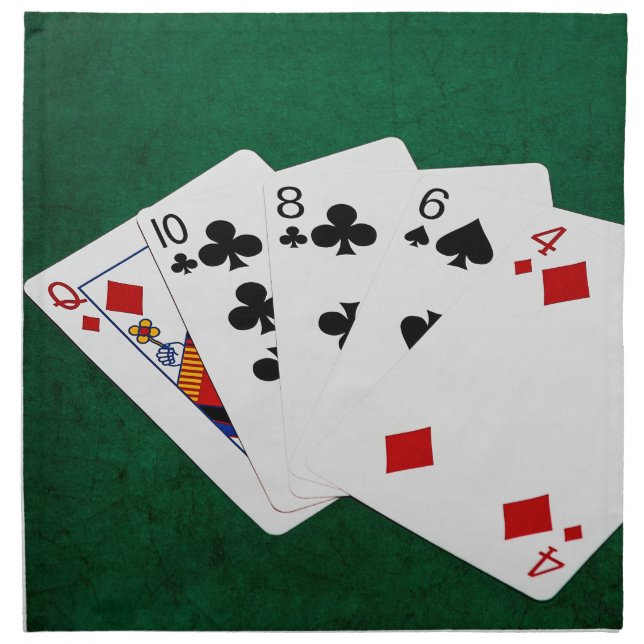 Poker Hands - High Card - Queen Cloth Napkin (Front)