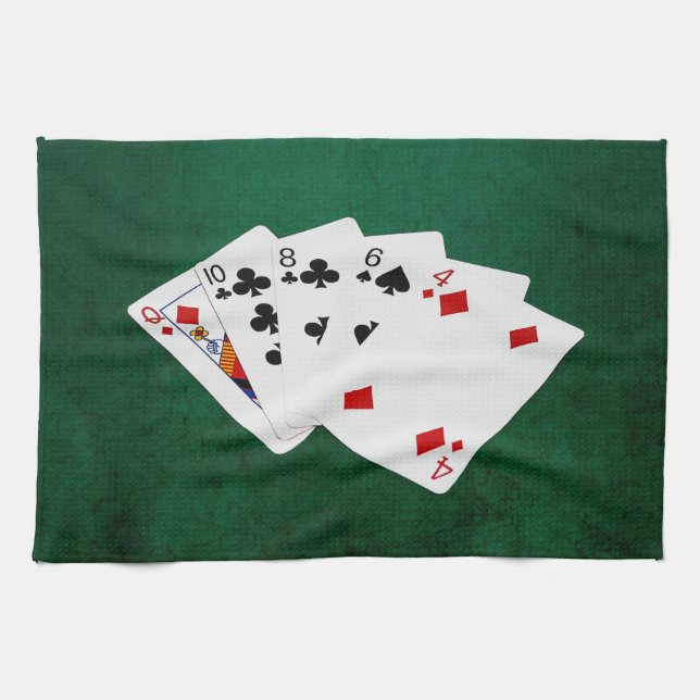 Poker Hands - High Card - Queen Kitchen Towel (Horizontal)