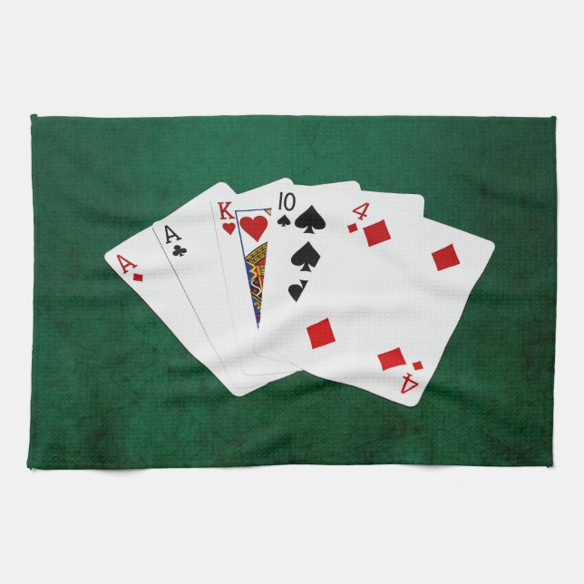 Poker Hands - One Pair - Ace Kitchen Towel (Horizontal)