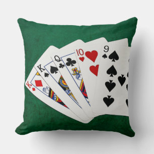 Poker Hands - One Pair - King Throw Pillow