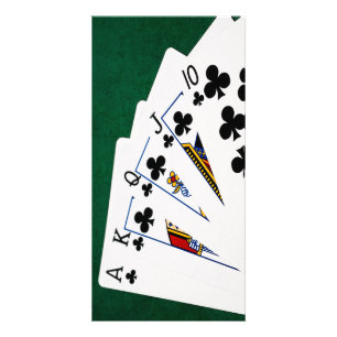 Poker Hands - Royal Flush - Clubs Suit Card
