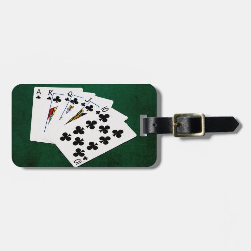 Poker Hands _ Royal Flush _ Clubs Suit Luggage Tag