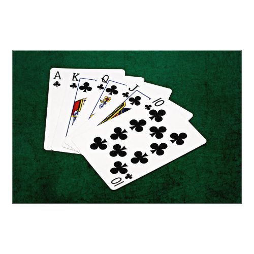 Poker Hands _ Royal Flush _ Clubs Suit Photo Print