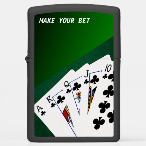 Poker Hands _ Royal Flush Clubs Suit Zippo Lighter
