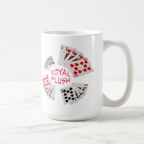 Poker Hands _ Royal Flush Customizable Coffee Mug
