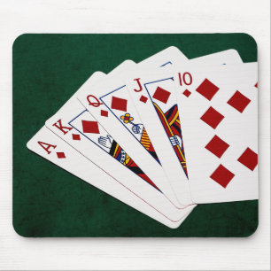 Poker Hands - Royal Flush - Diamonds Suit Mouse Pad