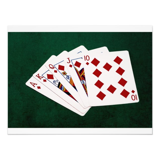 Poker Hands - Royal Flush - Diamonds Suit Photo Print (Front)