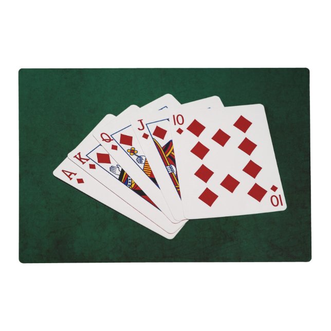 Poker Hands - Royal Flush - Diamonds Suit Placemat (Front)