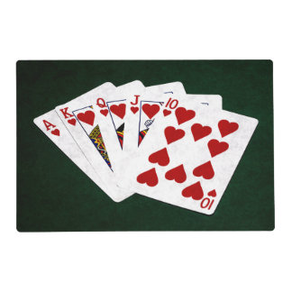 Poker Hands - Royal Flush - Diamonds Suit Placemat