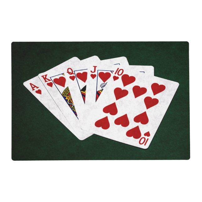 Poker Hands - Royal Flush - Diamonds Suit Placemat (Front)