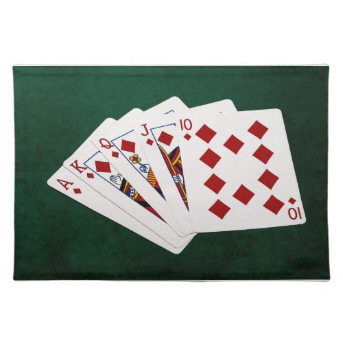 Poker Hands _ Royal Flush _ Diamonds Suit Placemat