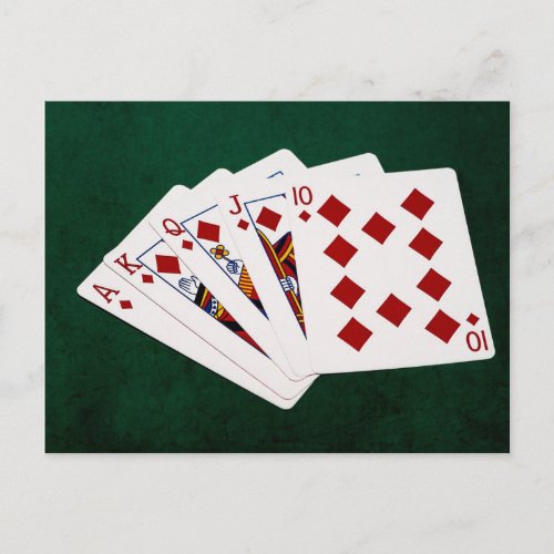 Poker Hands _ Royal Flush _ Diamonds Suit Postcard