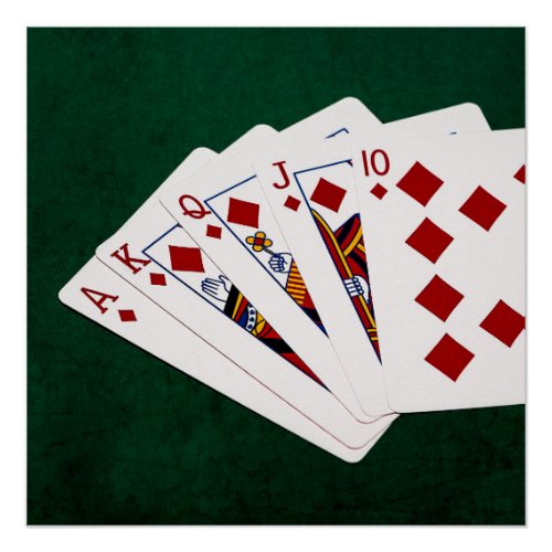Poker Hands _ Royal Flush _ Diamonds Suit Poster