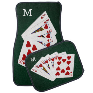 Poker Hands Royal Flush Hearts Suit Car Floor Mat