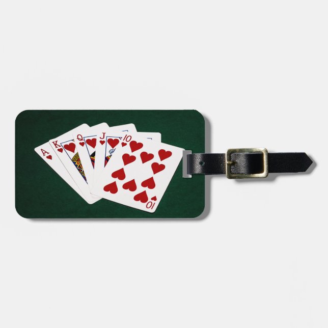 Poker Hands - Royal Flush - Hearts Suit Luggage Tag (Front Horizontal)