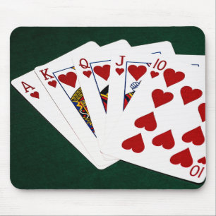 Poker Hands - Royal Flush - Hearts Suit Mouse Pad