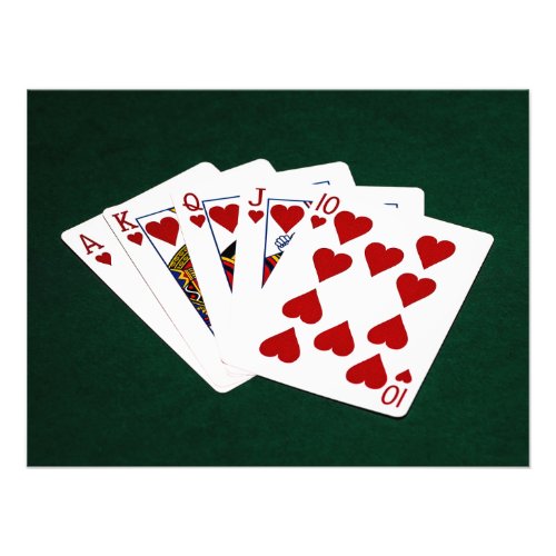 Poker Hands _ Royal Flush _ Hearts Suit Photo Print