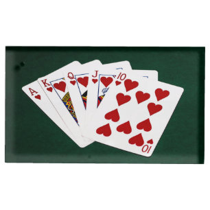 Poker Hands - Royal Flush - Hearts Suit Table Card Holder
