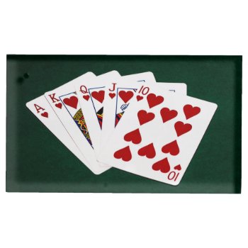 Poker Hands - Royal Flush - Hearts Suit Table Card Holder by DigitalSolutions2u at Zazzle