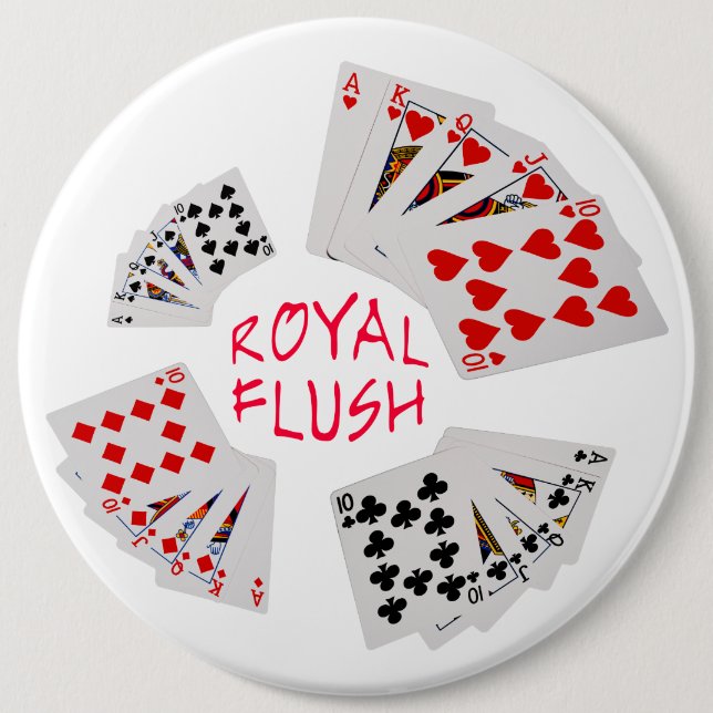 Poker Hands - Royal Flush Pinback Button (Front)