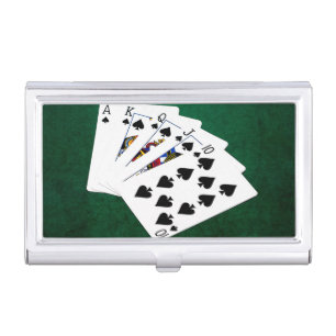 Poker Hands - Royal Flush - Spades Suit Business Card Holder