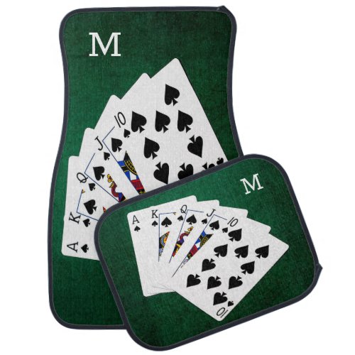 Poker Hands Royal Flush Spades Suit Car Floor Mat