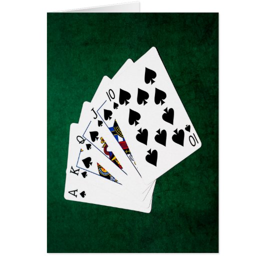Poker Hands - Royal Flush - Spades Suit Cards (Front)