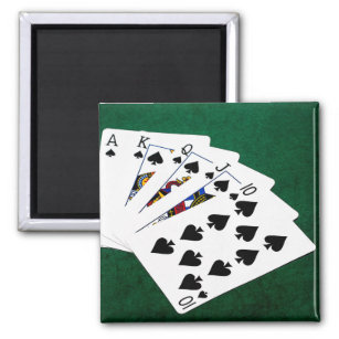 Poker Hands - Royal Flush - Spades Suit Magnet