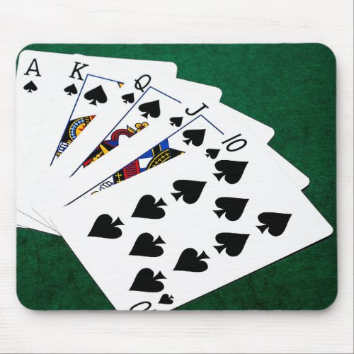Poker Hands _ Royal Flush _ Spades Suit Mouse Pad