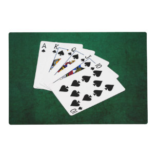 Poker Hands - Royal Flush - Spades Suit Placemat