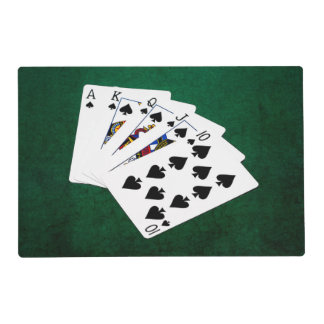Poker Hands - Royal Flush - Spades Suit Placemat