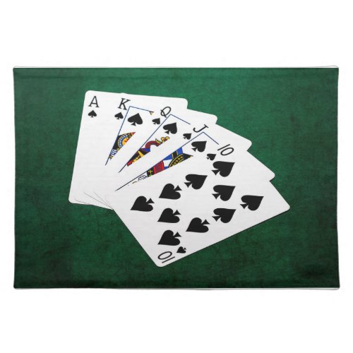 Poker Hands _ Royal Flush _ Spades Suit Placemat