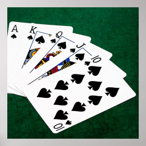 Poker Hands _ Royal Flush _ Spades Suit Poster