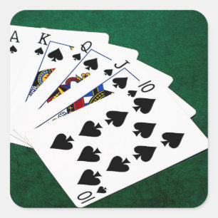 Poker Hands - Royal Flush - Spades Suit Square Sticker