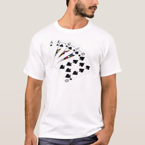 Poker Hands _ Royal Flush _ Spades Suit T_Shirt