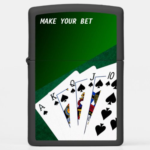 Poker Hands _ Royal Flush Spades Suit Zippo Lighter