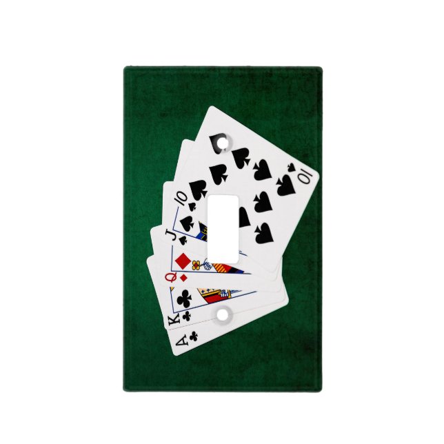 Poker Hands - Straight - Ace To Ten Light Switch Cover (Front)