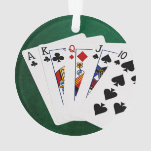 Poker Hands - Straight - Ace To Ten Ornament