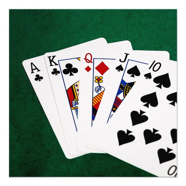 Poker Hands - Straight - Ace To Ten Photo Print (Front)