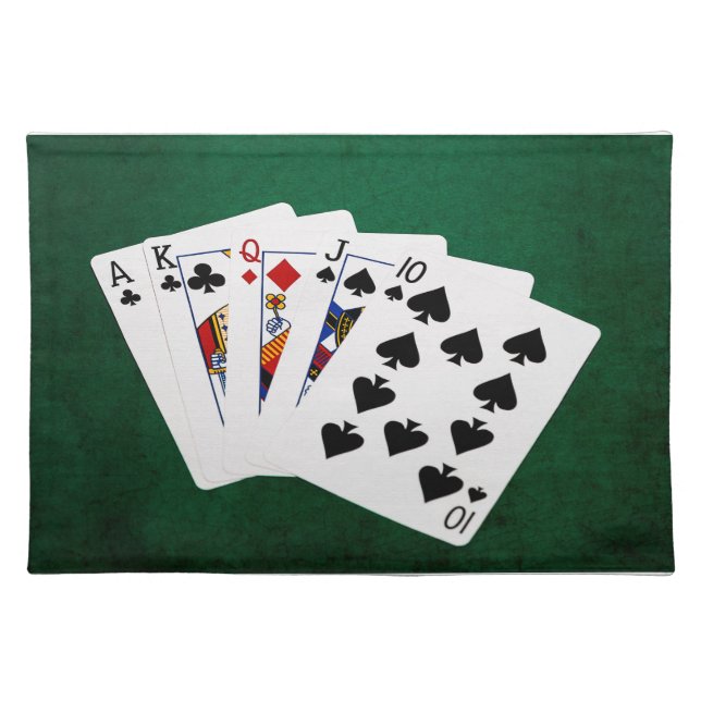 Poker Hands - Straight - Ace To Ten Placemat (Front)