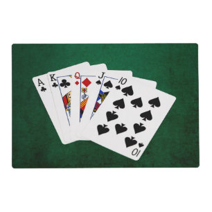 Poker Hands - Straight - Ace To Ten Placemat