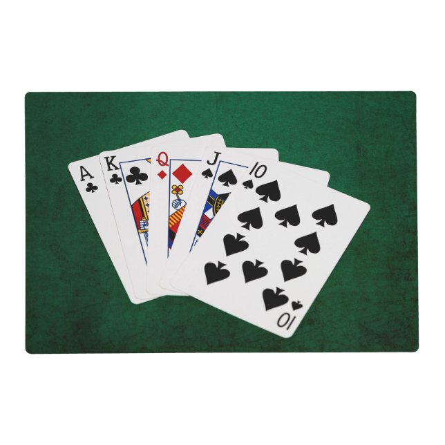 Poker Hands - Straight - Ace To Ten Placemat (Front)