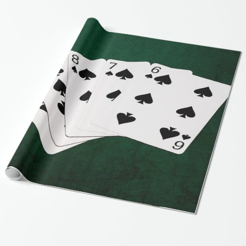 Poker Hands _ Straight Flush _ Spades Suit Wrapping Paper
