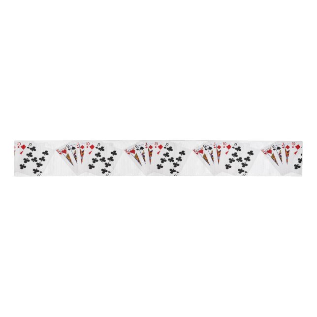 Poker Hands - Straight - King To Nine Grosgrain Ribbon (Front)