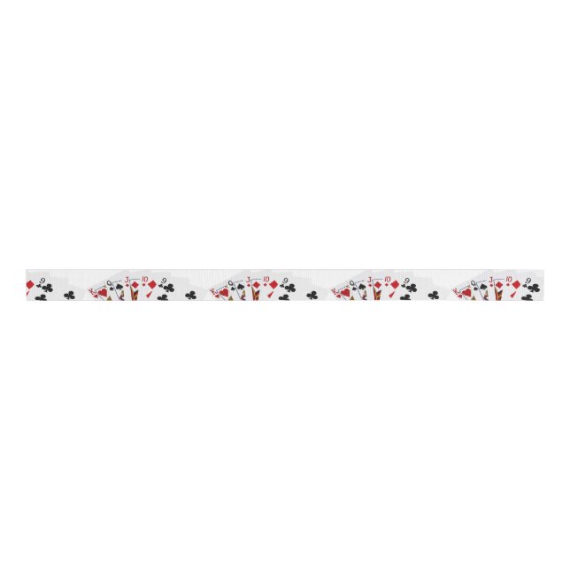 Poker Hands - Straight - King To Nine Grosgrain Ribbon (Front)