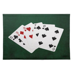 Poker Hands - Straight - Ten To Six Cloth Placemat