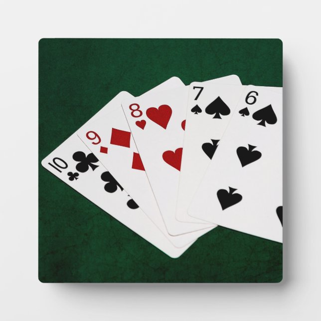 Poker Hands - Straight - Ten To Six Plaque (Front)